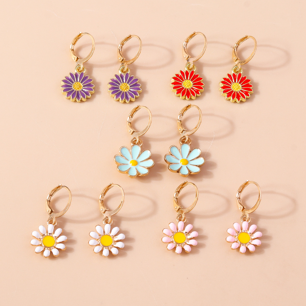 1 Set Sweet Flower Zinc Alloy Drop Earrings display picture 1