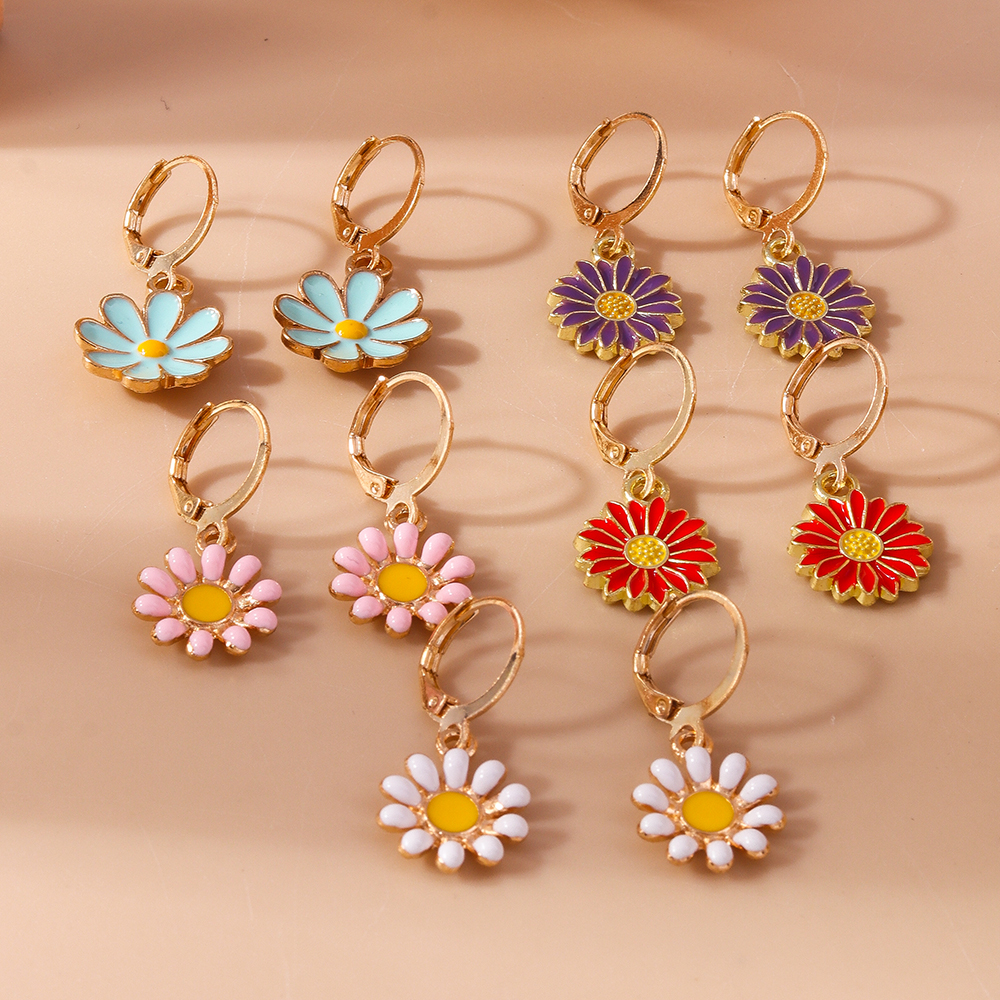 1 Set Sweet Flower Zinc Alloy Drop Earrings display picture 6