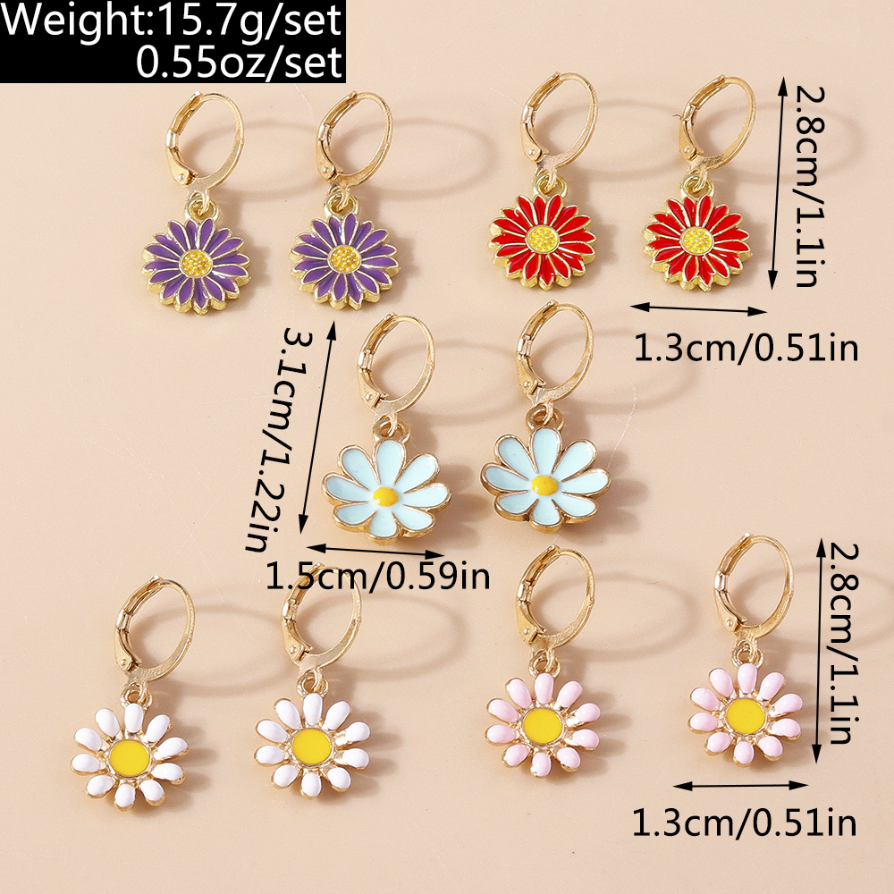 1 Set Sweet Flower Zinc Alloy Drop Earrings display picture 2
