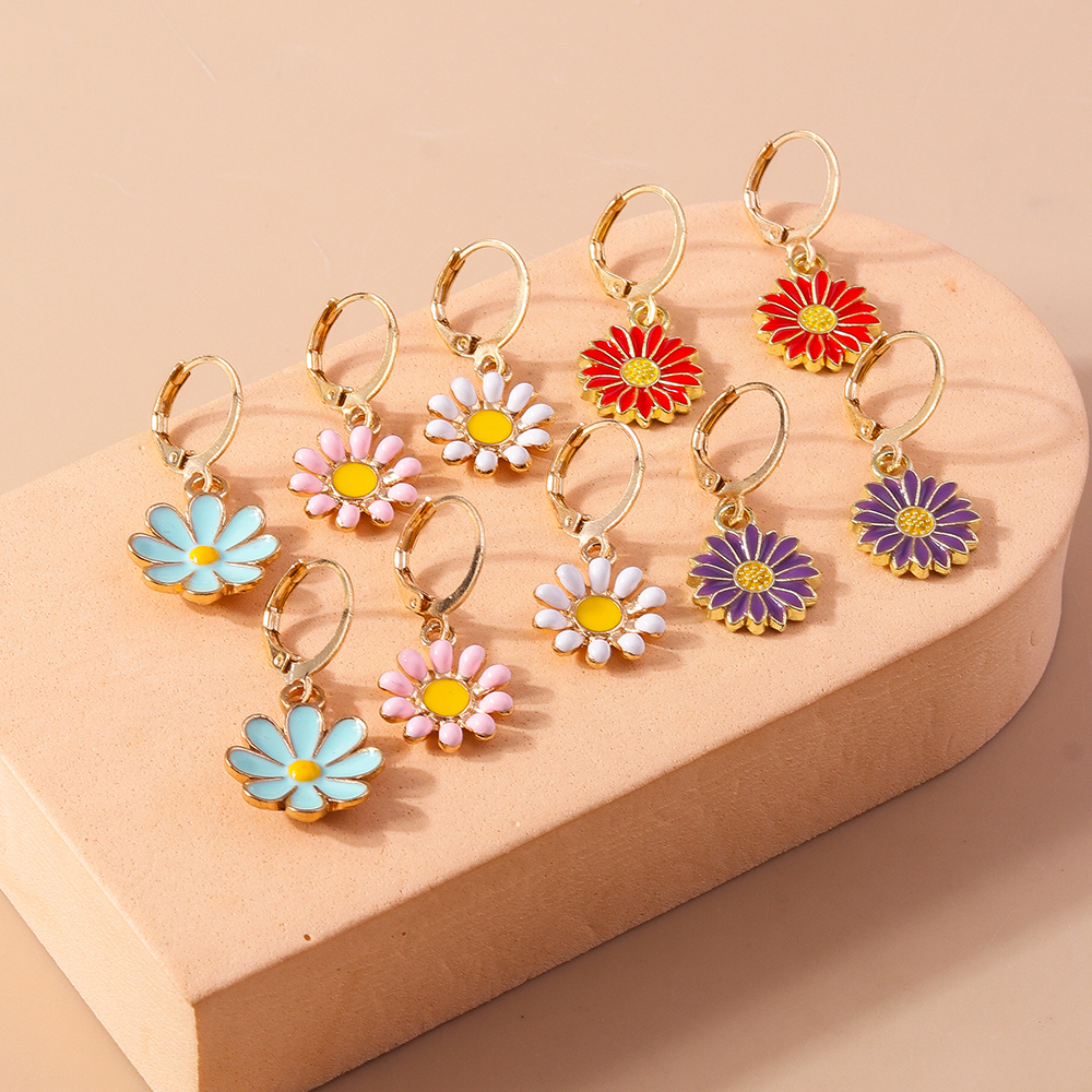1 Set Sweet Flower Zinc Alloy Drop Earrings display picture 5