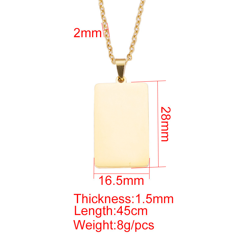 1 Piece Stainless Steel None 18K Gold Plated Rose Gold Plated Rectangle Polished Pendant display picture 1