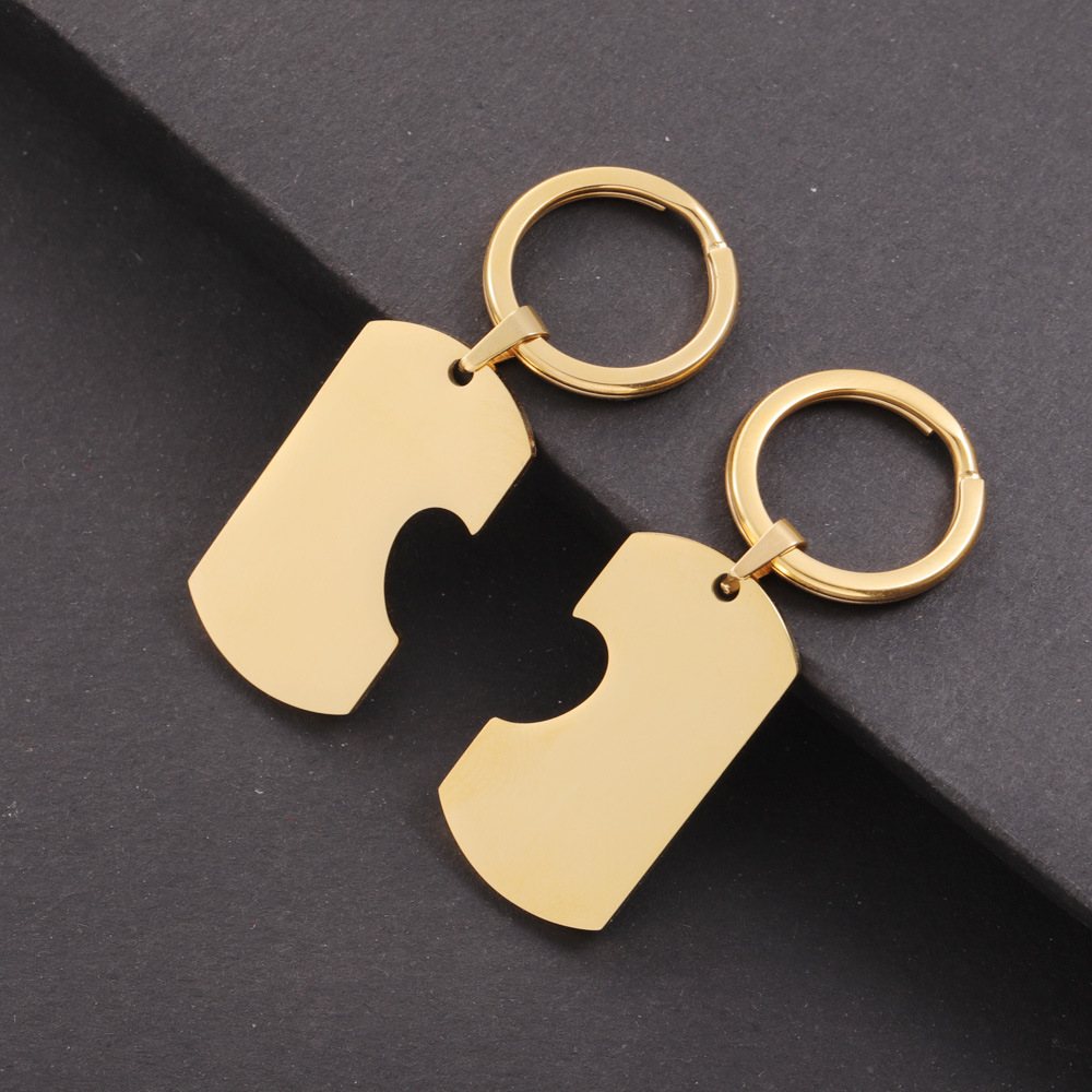 Simple Style Heart Shape Titanium Steel Plating None 18K Gold Plated Keychain display picture 3