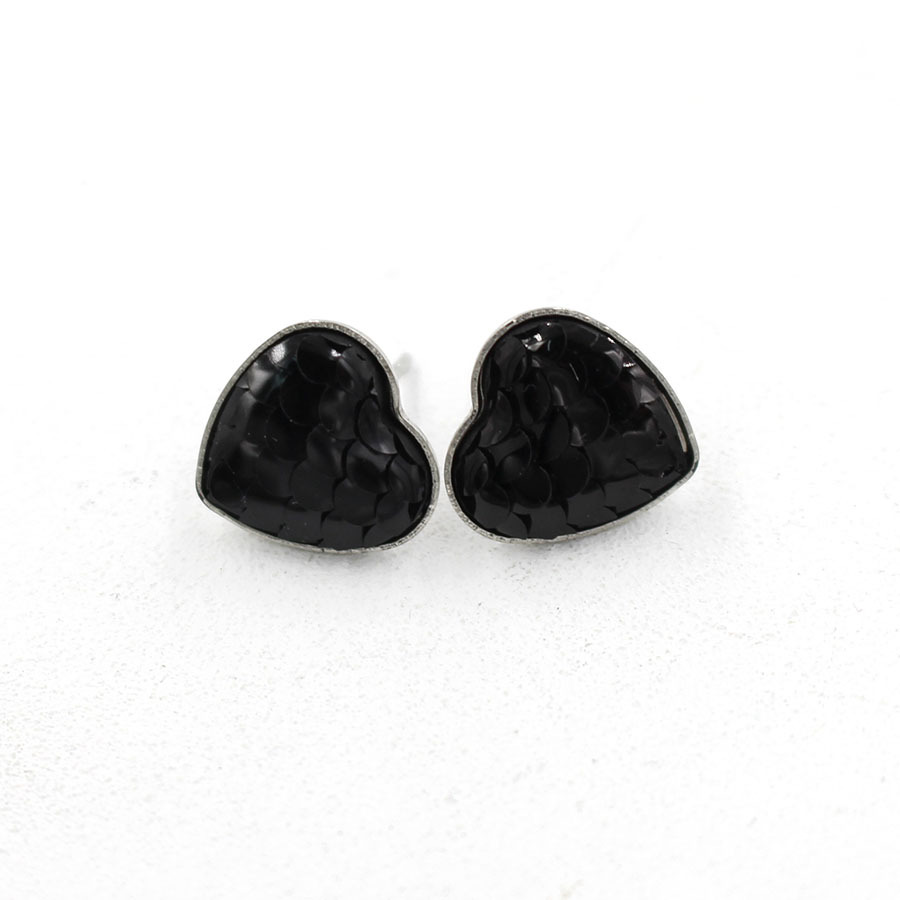 1 Paire Sucré Forme De Cœur Des Écailles De Poisson Métal Acier Inoxydable Résine Aucun Boucles D'Oreilles display picture 15