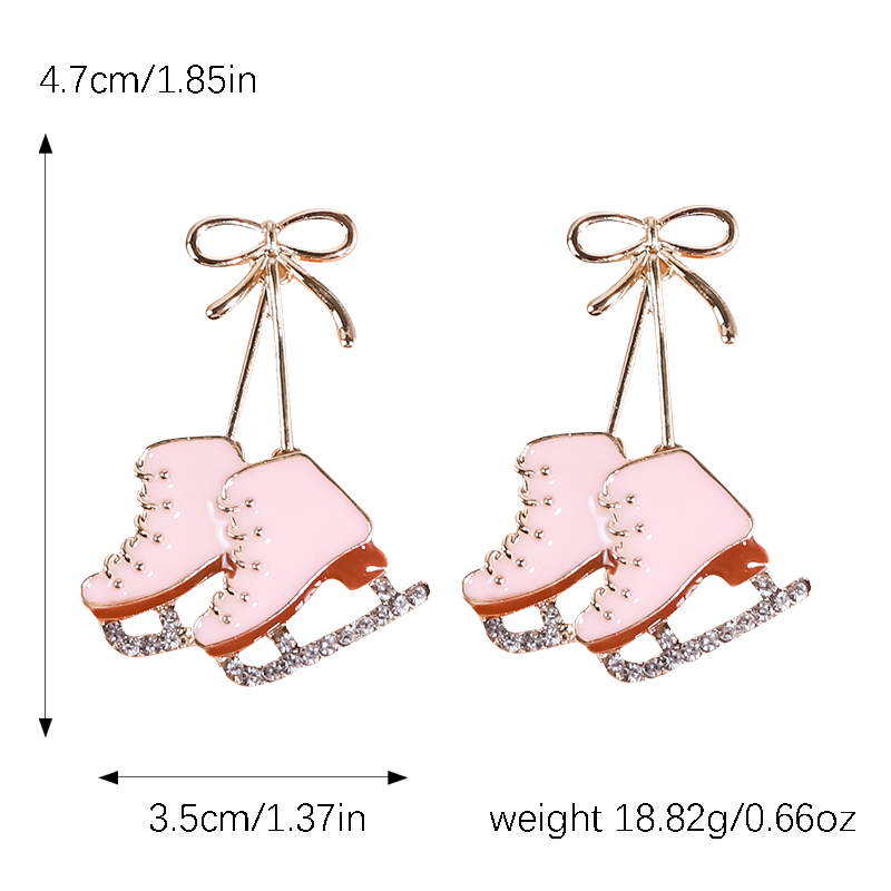1 Pair Cute Skates Plating Inlay Alloy Diamond Gold Plated Drop Earrings display picture 1