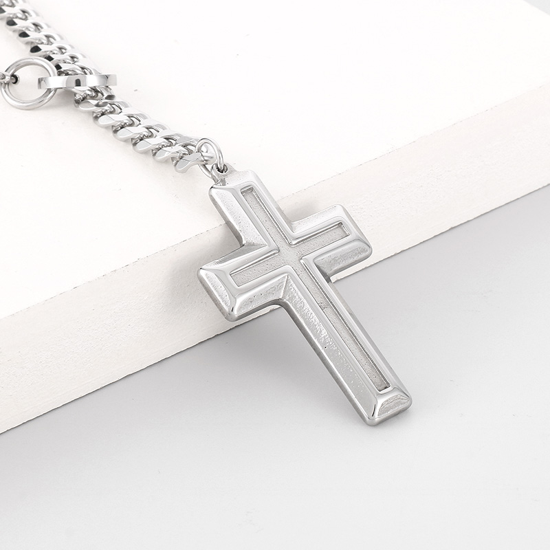 Stainless Steel 18K Gold Plated Hip-Hop Simple Style Plating Cross Pendant Necklace display picture 23