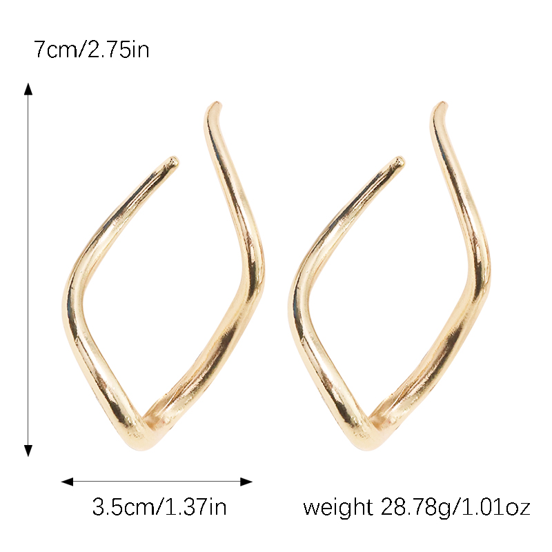 Wholesale Jewelry Modern Style Simple Style Rhombus Alloy Gold Plated Silver Plated Plating Ear Studs display picture 1