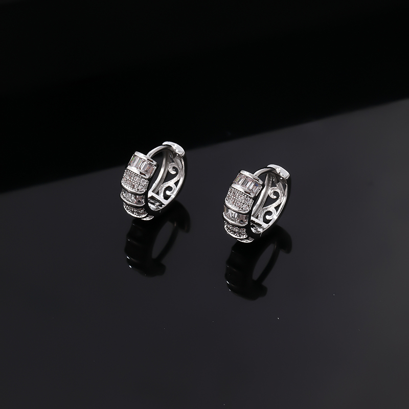 1 Pair Simple Style Circle Plating Inlay Copper Zircon Ear Studs display picture 4