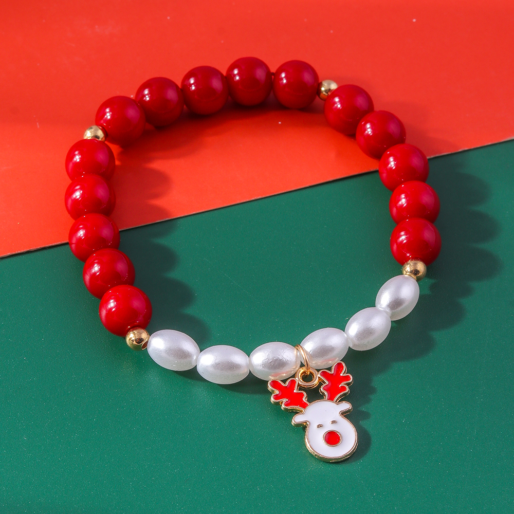 Lindo Estilo Simple Papá Noel Perla Artificial Venta Al Por Mayor Pulsera display picture 9