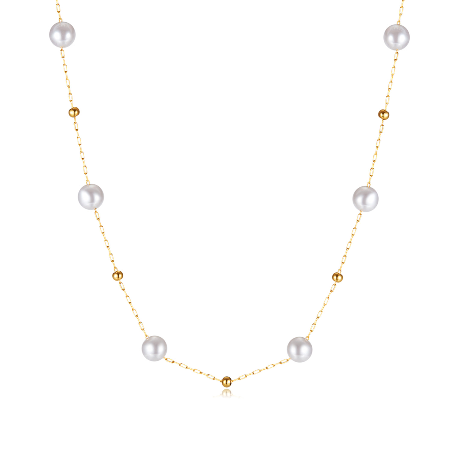 Edelstahl 304 Einfacher Stil Perle Künstliche Perlen Halskette display picture 1