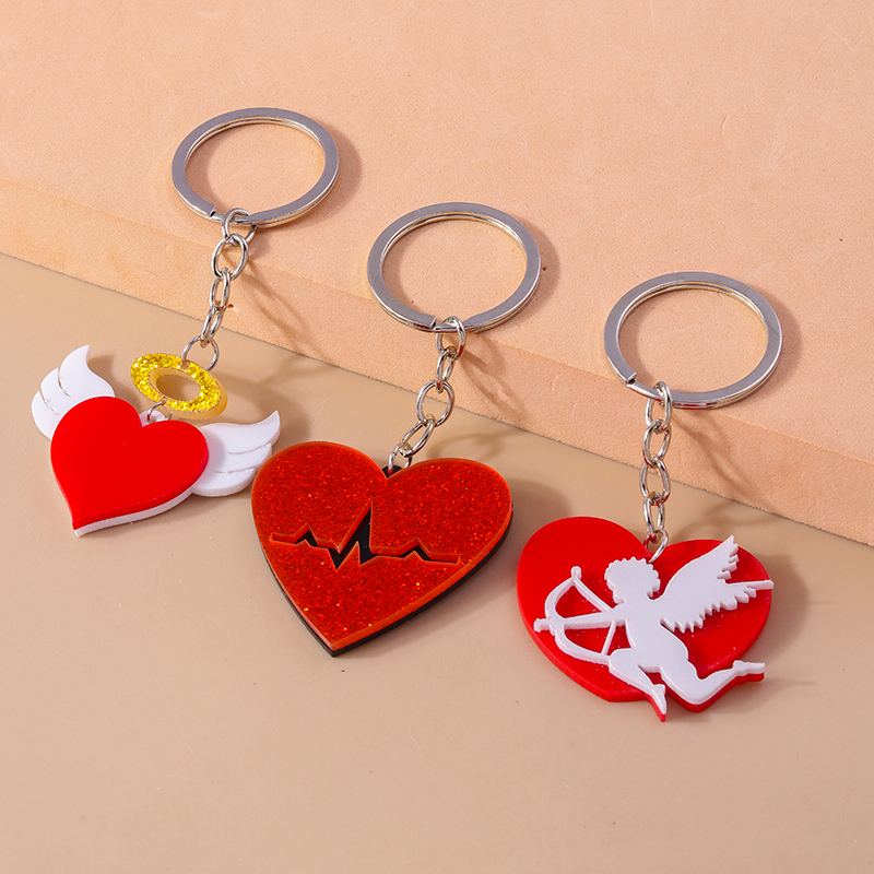 Mignon Forme De Cœur Alliage Plastique Pendentif De Sac Porte-clés display picture 12