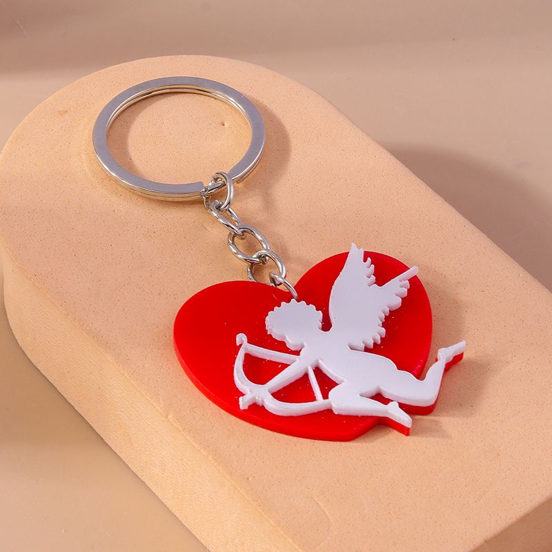 Cute Heart Shape Alloy Plastic Bag Pendant Keychain display picture 11