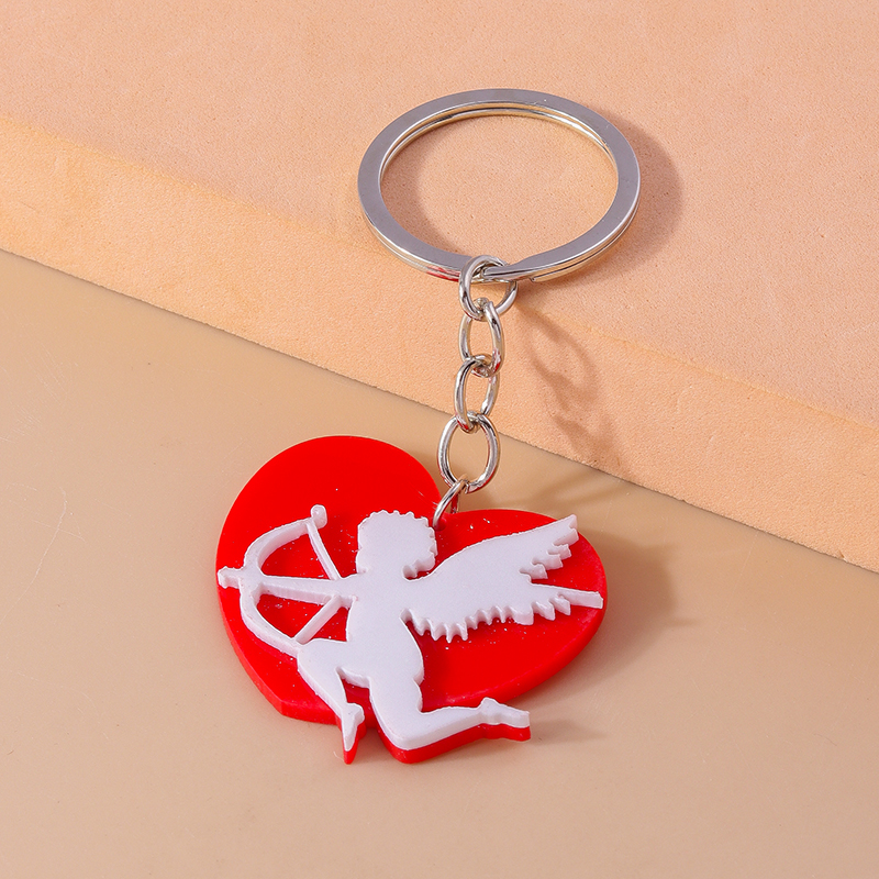 Mignon Forme De Cœur Alliage Plastique Pendentif De Sac Porte-clés display picture 2