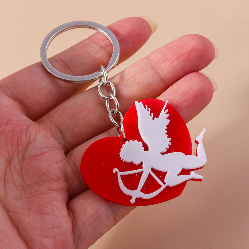 Cute Heart Shape Alloy Plastic Bag Pendant Keychain display picture 10