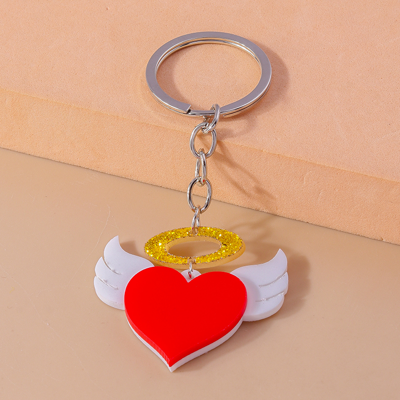 Cute Heart Shape Alloy Plastic Bag Pendant Keychain display picture 5