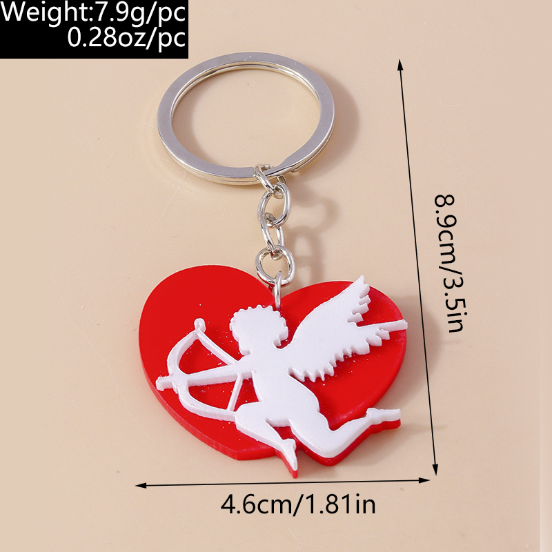 Cute Heart Shape Alloy Plastic Bag Pendant Keychain display picture 4