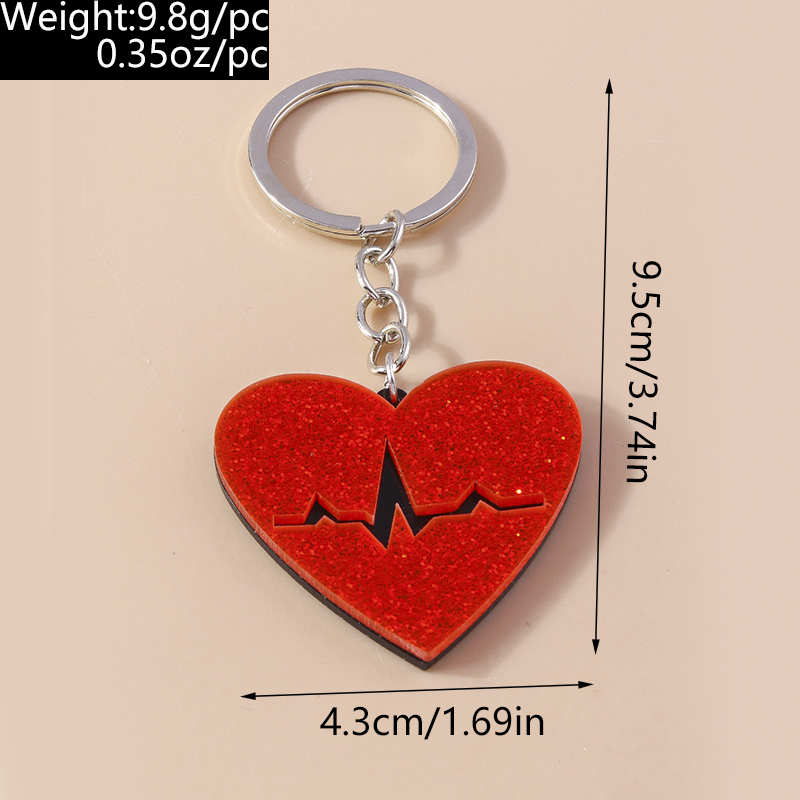 Cute Heart Shape Alloy Plastic Bag Pendant Keychain display picture 1