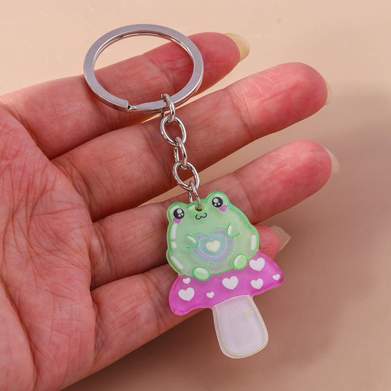 Cute Frog Alloy Plastic Bag Pendant Keychain display picture 10