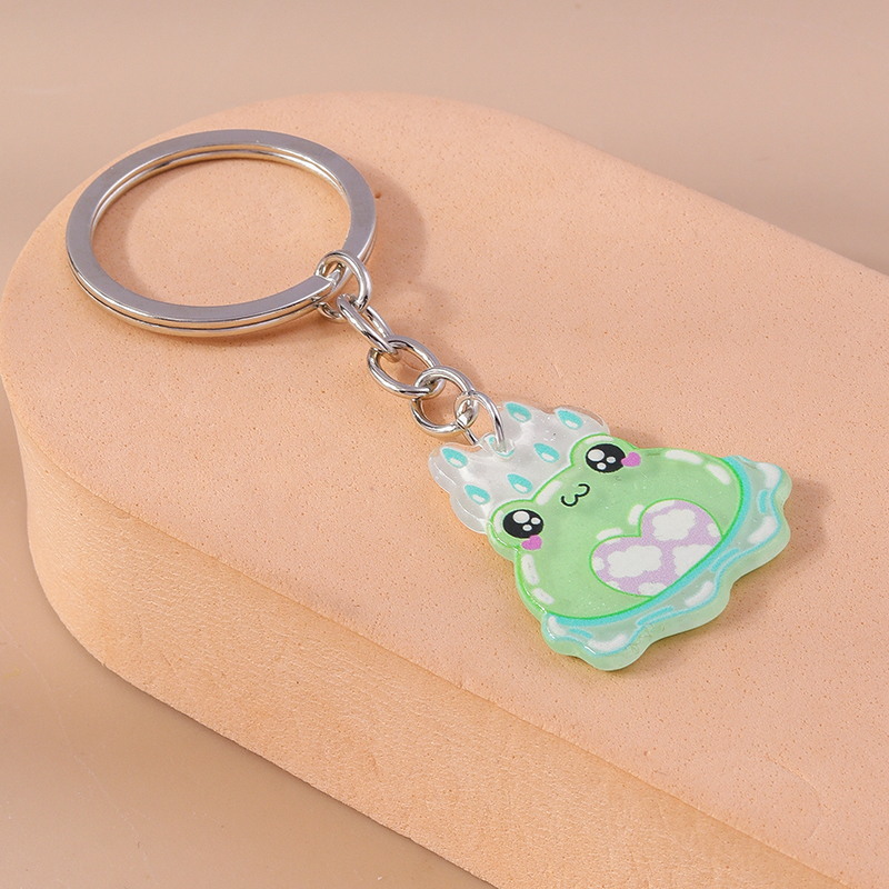 Cute Frog Alloy Plastic Bag Pendant Keychain display picture 5