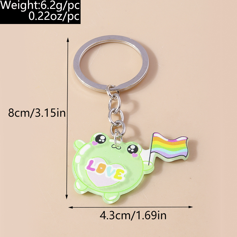 Cute Frog Alloy Plastic Bag Pendant Keychain display picture 13