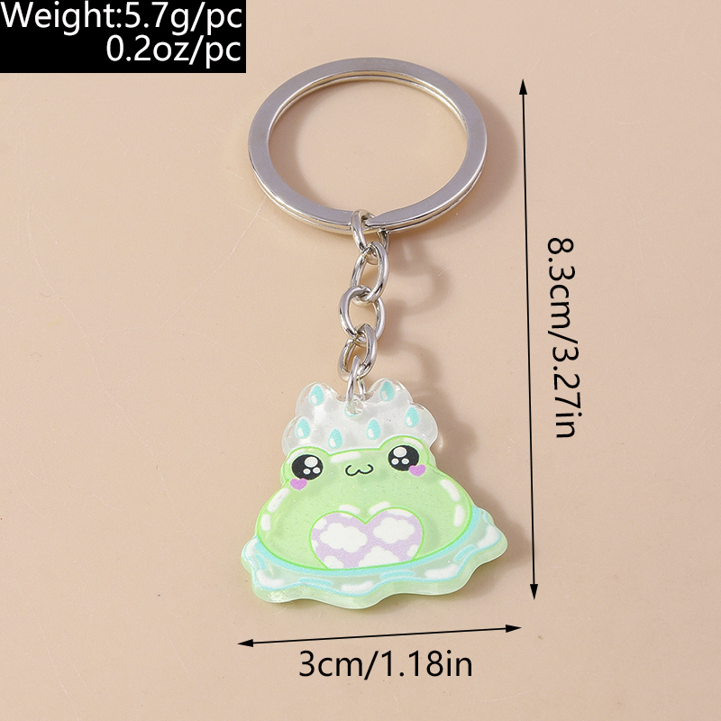Cute Frog Alloy Plastic Bag Pendant Keychain display picture 7