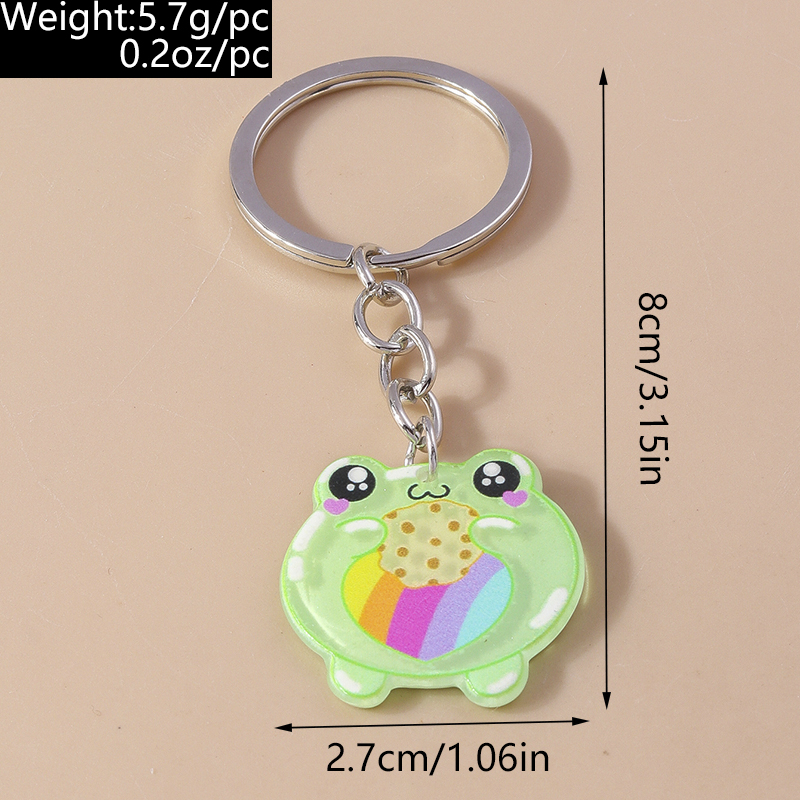 Cute Frog Alloy Plastic Bag Pendant Keychain display picture 1