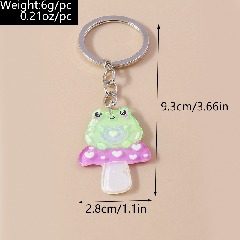 Cute Frog Alloy Plastic Bag Pendant Keychain display picture 2