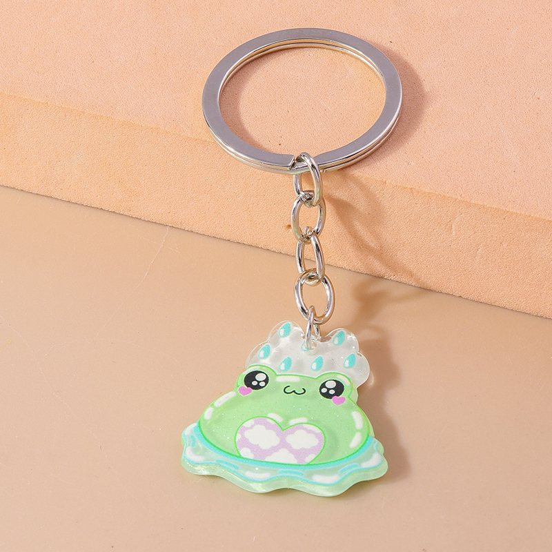 Cute Frog Alloy Plastic Bag Pendant Keychain display picture 6