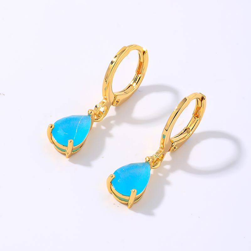 1 Pair Elegant Simple Style Shiny Geometric Round Water Droplets Plating Inlay Copper Zircon Drop Earrings display picture 13