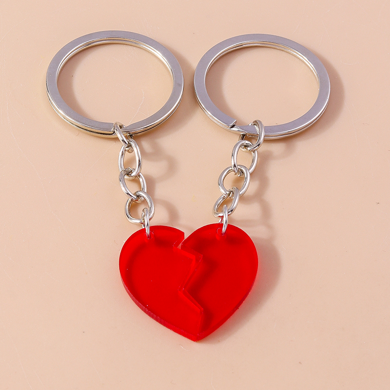 Cute Simple Style Heart Shape Alloy Bag Pendant Keychain display picture 3