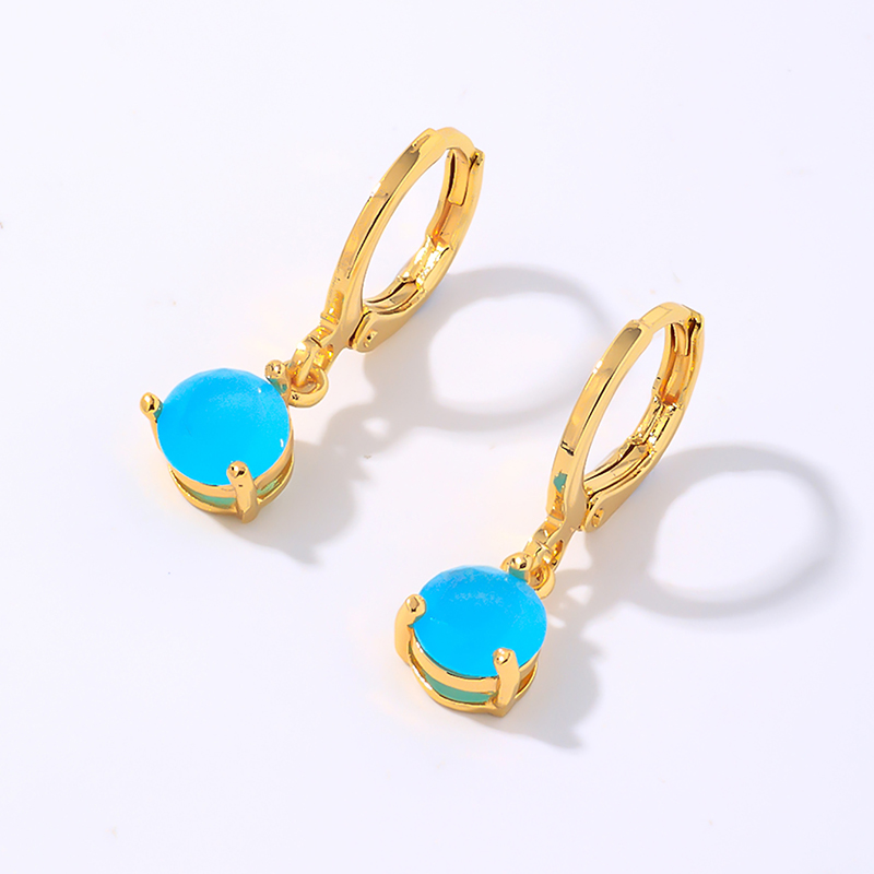 1 Pair Elegant Simple Style Shiny Geometric Round Water Droplets Plating Inlay Copper Zircon Drop Earrings display picture 7