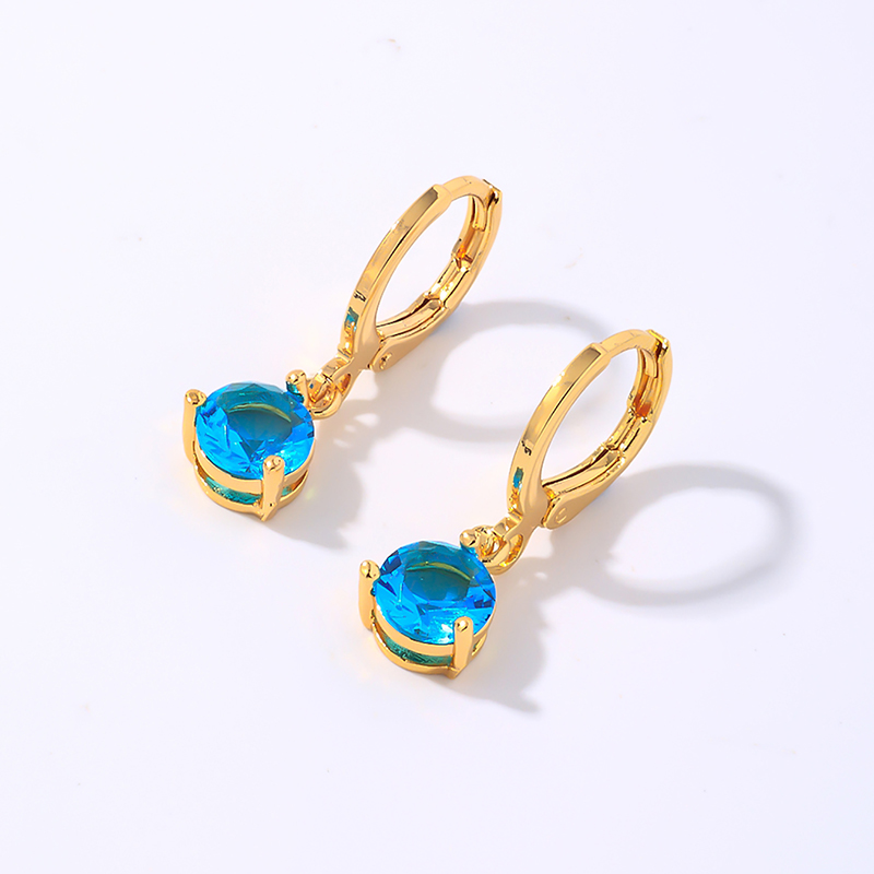 1 Pair Elegant Simple Style Shiny Geometric Round Water Droplets Plating Inlay Copper Zircon Drop Earrings display picture 10