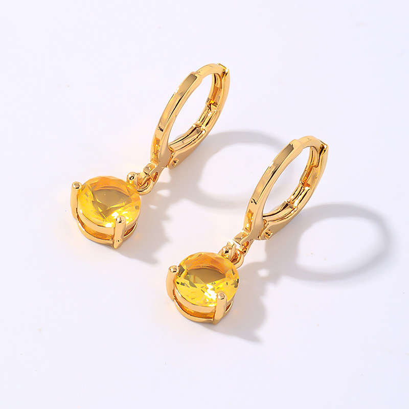 1 Pair Elegant Simple Style Shiny Geometric Round Water Droplets Plating Inlay Copper Zircon Drop Earrings display picture 8