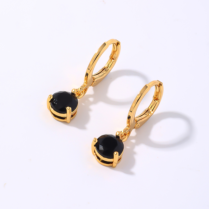 1 Pair Elegant Simple Style Shiny Geometric Round Water Droplets Plating Inlay Copper Zircon Drop Earrings display picture 4