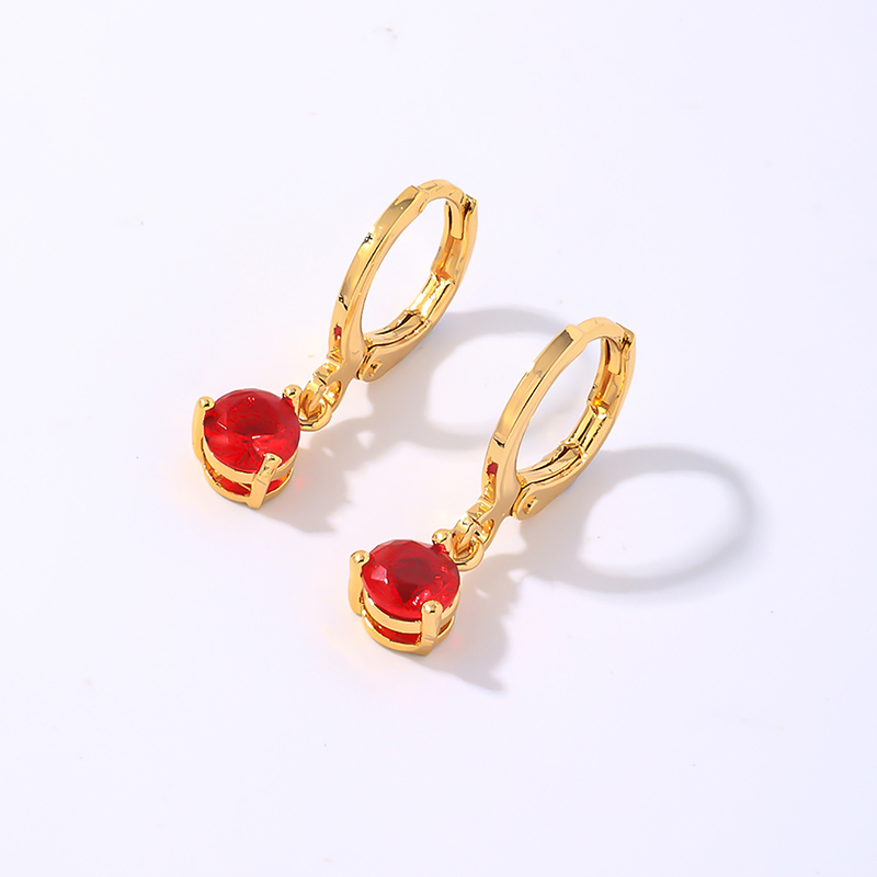 1 Pair Elegant Simple Style Shiny Geometric Round Water Droplets Plating Inlay Copper Zircon Drop Earrings display picture 5