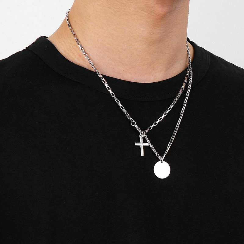 Stainless Steel 18K Gold Plated Hip-Hop Simple Style Plating Cross Pendant Necklace display picture 8