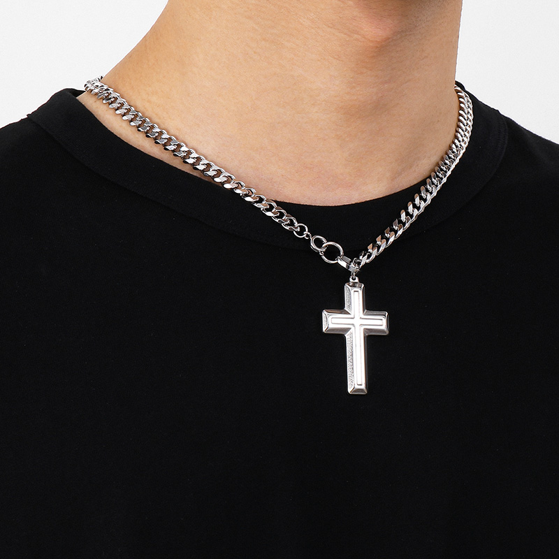 Stainless Steel 18K Gold Plated Hip-Hop Simple Style Plating Cross Pendant Necklace display picture 25