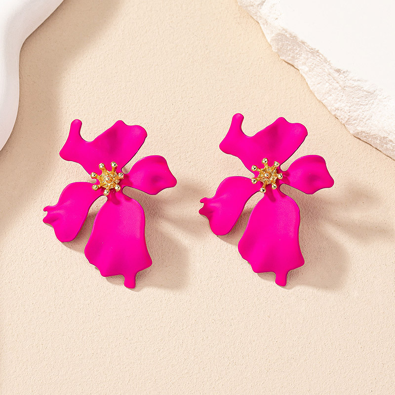 1 Pair Retro Luxurious Flower Spray Paint Alloy Ear Studs display picture 7