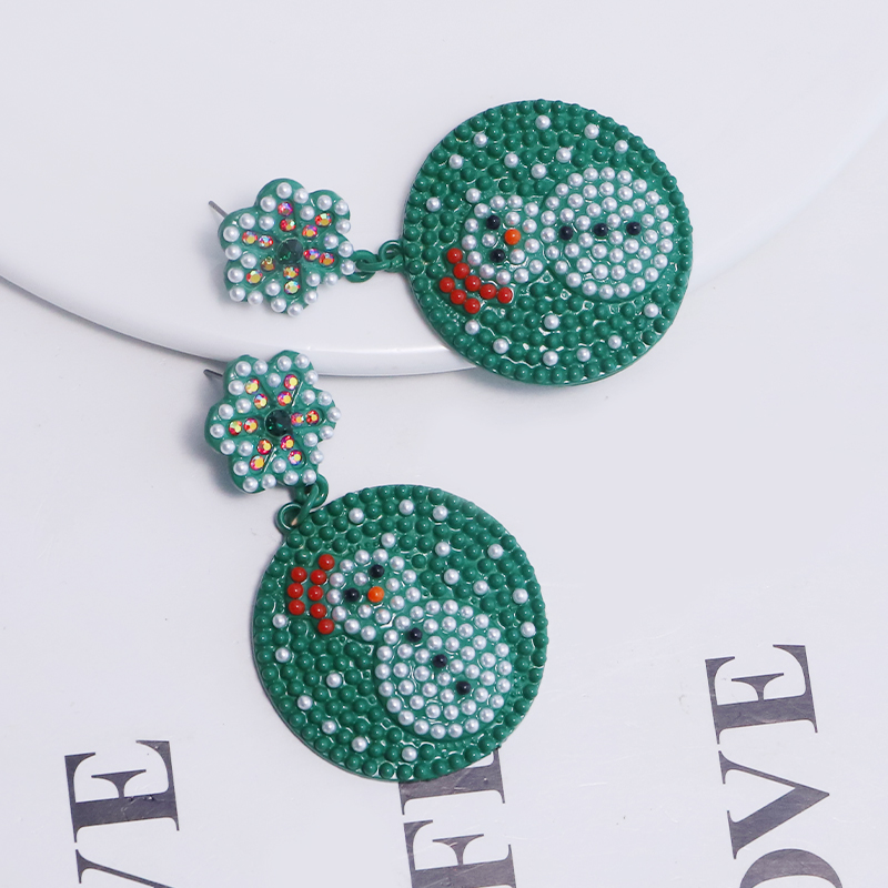 1 Pair Cartoon Style Cute Snowman Snowflake Alloy Drop Earrings display picture 11