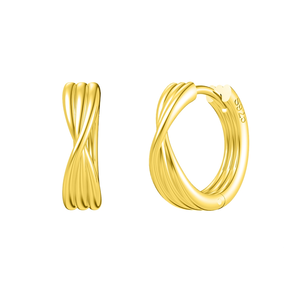 1 Pair Original Design Modern Style Classic Style Stripe Side Stripe Plating Sterling Silver 14k Gold Plated White Gold Plated Silver Plated Earrings display picture 6