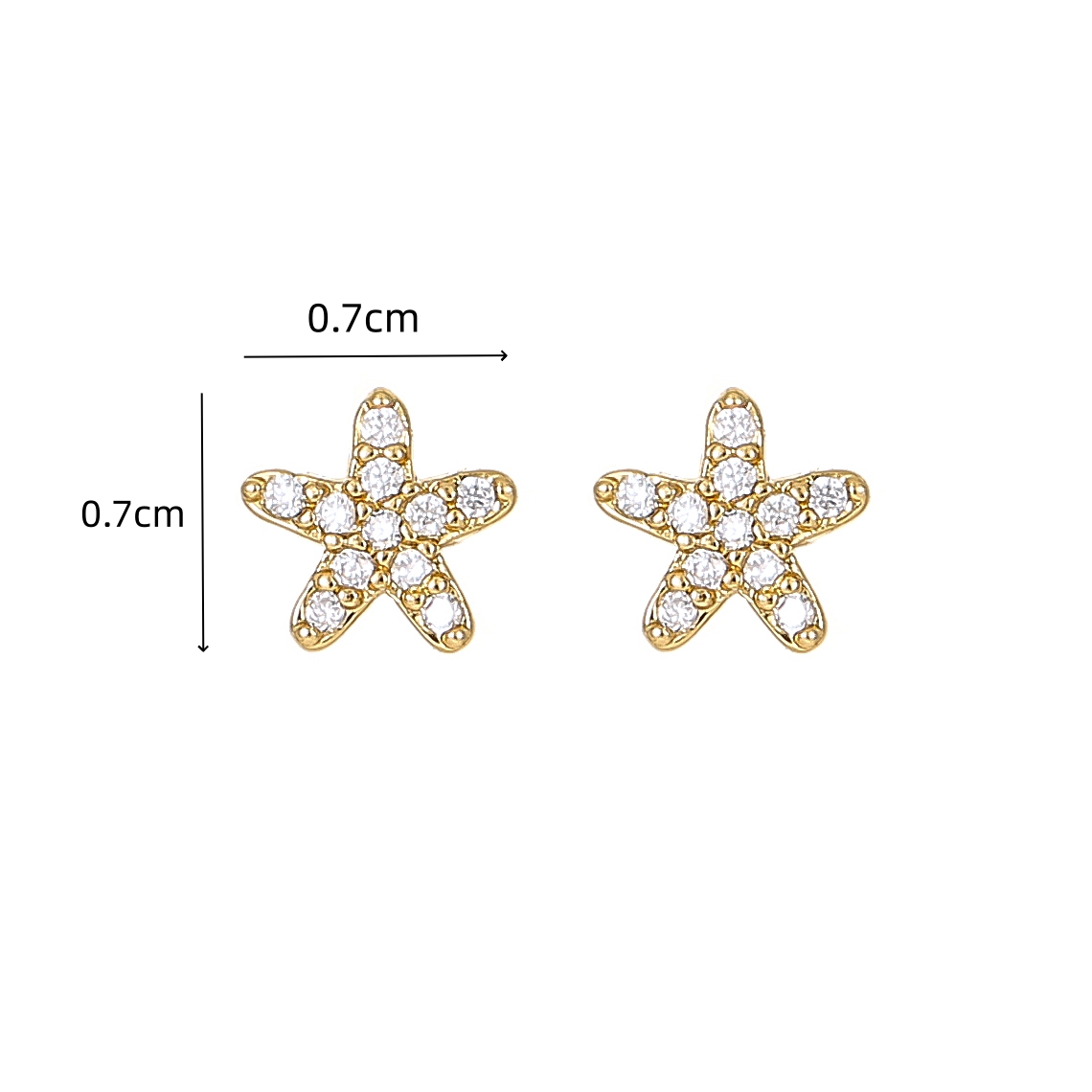 1 Pair Casual Simple Style Shiny Starfish Plating Inlay Copper Artificial Pearls Zircon 18k Gold Plated Ear Studs display picture 2