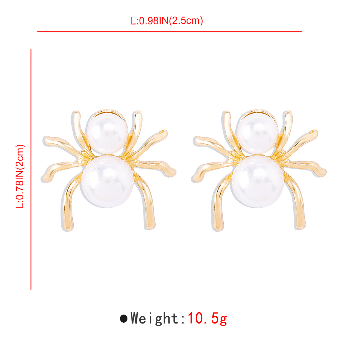 Wholesale Jewelry Exaggerated Funny Simple Style Spider Artificial Pearl Alloy Ear Studs display picture 1