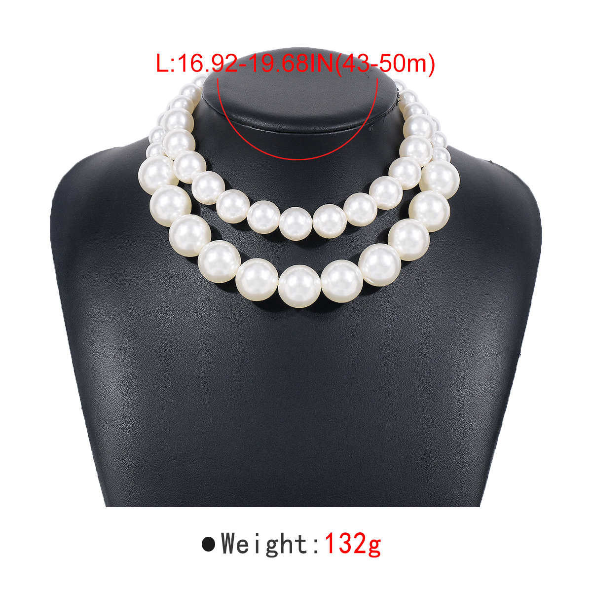 Wholesale Jewelry Elegant Modern Style Simple Style Solid Color Imitation Pearl Iron Double Layer Necklaces Necklace Choker display picture 2