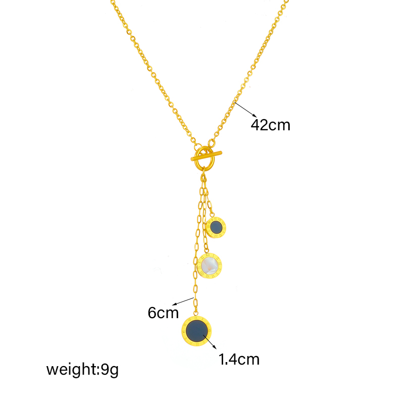 Elegant Shiny Tassel Titanium Steel Plating 18k Gold Plated Necklace display picture 1