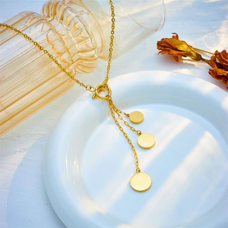 Elegant Shiny Tassel Titanium Steel Plating 18k Gold Plated Necklace display picture 4