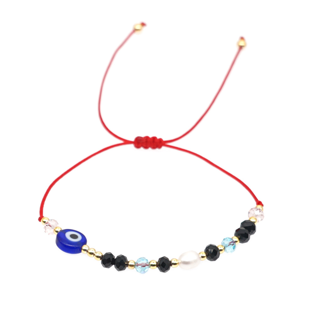 Bohemian Devil's Eye Glass Rope Knitting Women's Bracelets display picture 5