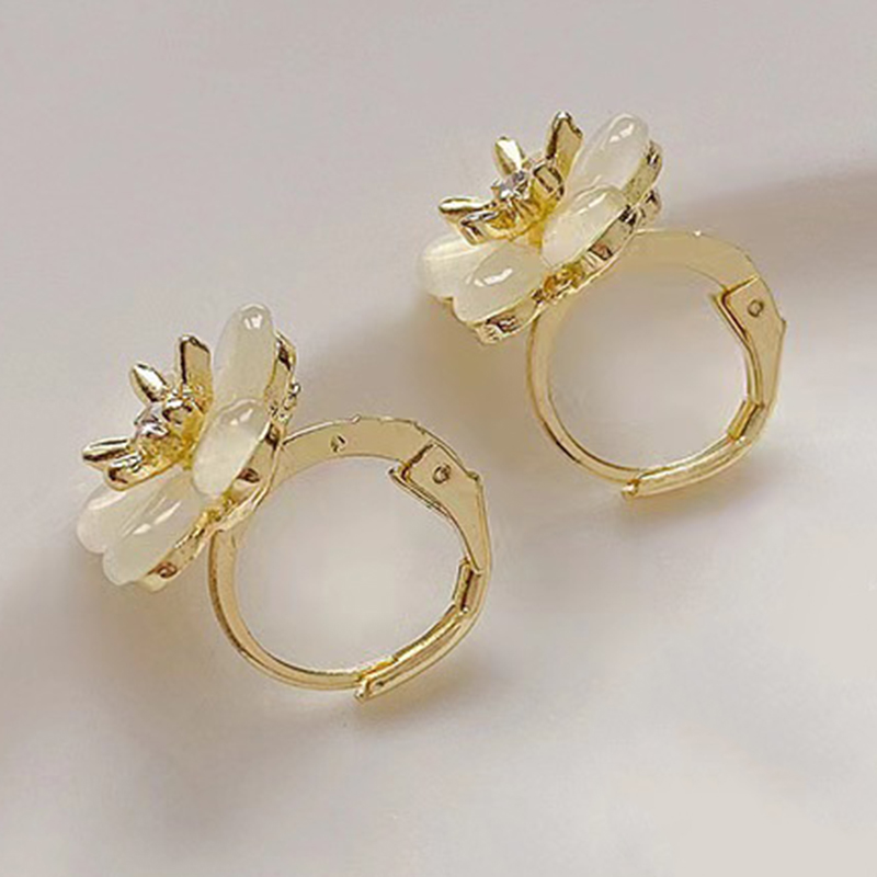 Wholesale Jewelry Elegant Simple Style Shiny Flower Alloy Rhinestones 24k Gold Plated Plating Inlay Ear Studs display picture 36