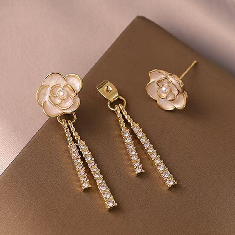 Wholesale Jewelry Elegant Simple Style Shiny Flower Alloy Rhinestones 24k Gold Plated Plating Inlay Ear Studs display picture 24