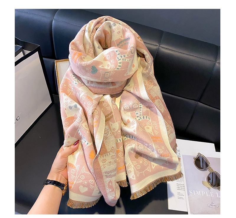Women's Casual Cute Cat Polyester Shawl display picture 8