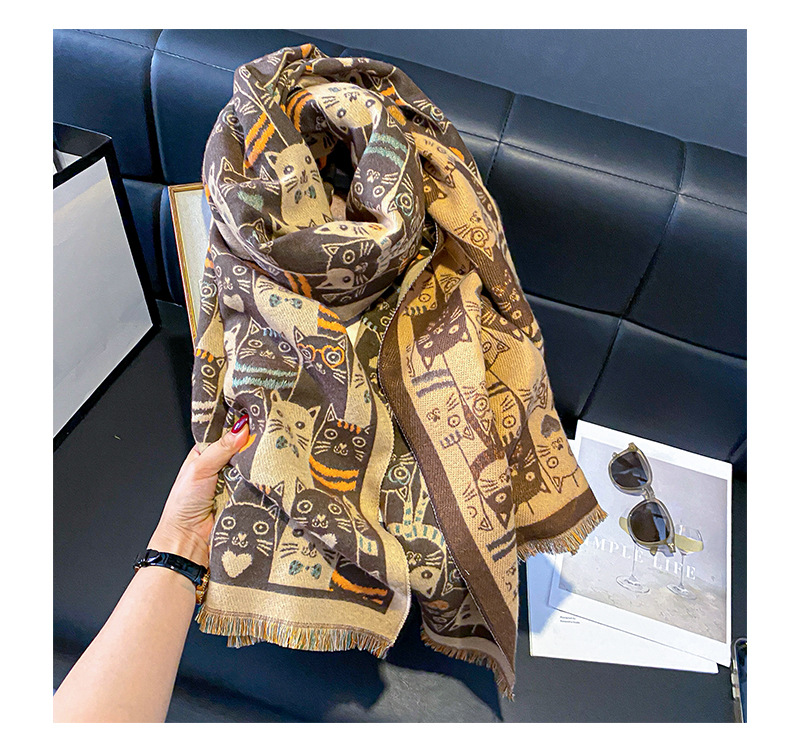Women's Casual Cute Cat Polyester Shawl display picture 11