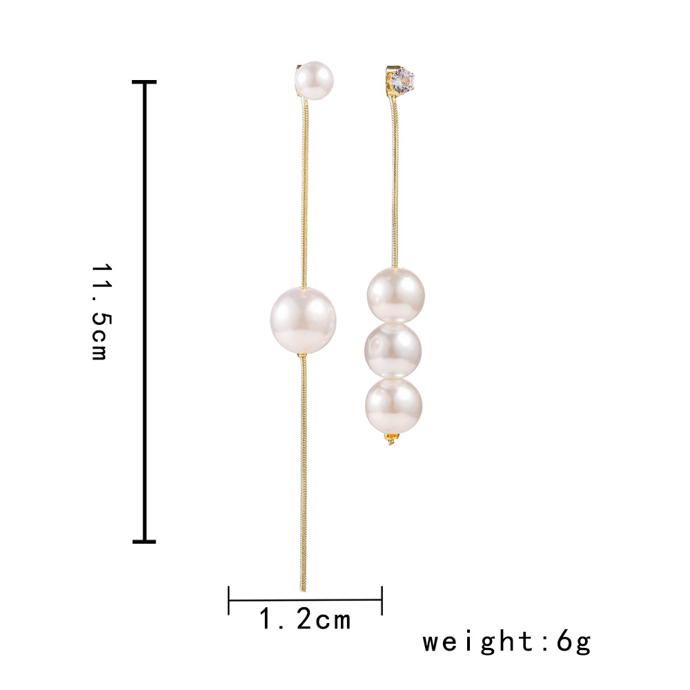 1 Pair Elegant Simple Style Geometric Inlay Artificial Pearl Alloy Rhinestones Drop Earrings display picture 1